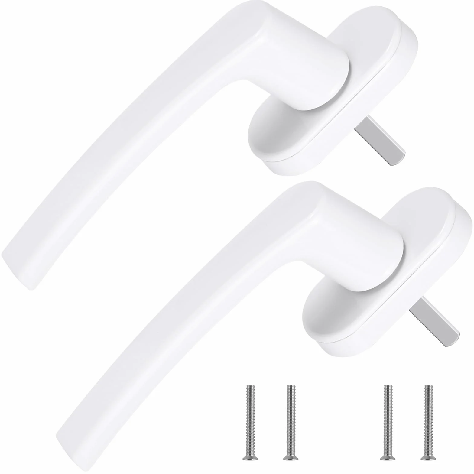 Flintronic Klamka okienna z aluminium, 2 sztuki zabezpieczenie przed dziećmi, zamek okienny bez klucza, klamki okienne, bezpieczna klamka okienna o długości trzpienia 35mm, klamki do okien, drzwi