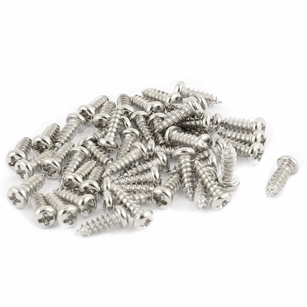sourcing map śruby samowiercące M2.5 x 8mm stal nierdzewna STL Phillips 50 sztuk