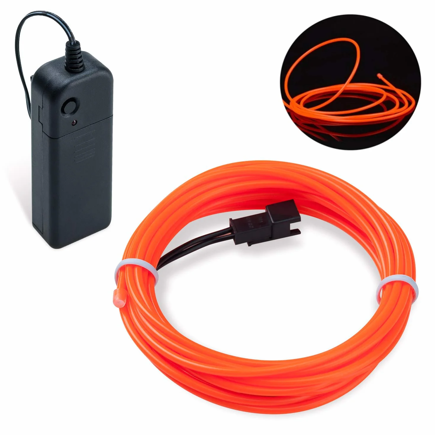 Neonowa świecąca lampa elektroluminescencyjna, super jasna, zasilana bateriami, kabel EL, do sukienki cosplay, na festiwal, Halloween, Boże Narodzenie, imprezę, karnawał, dekoracja