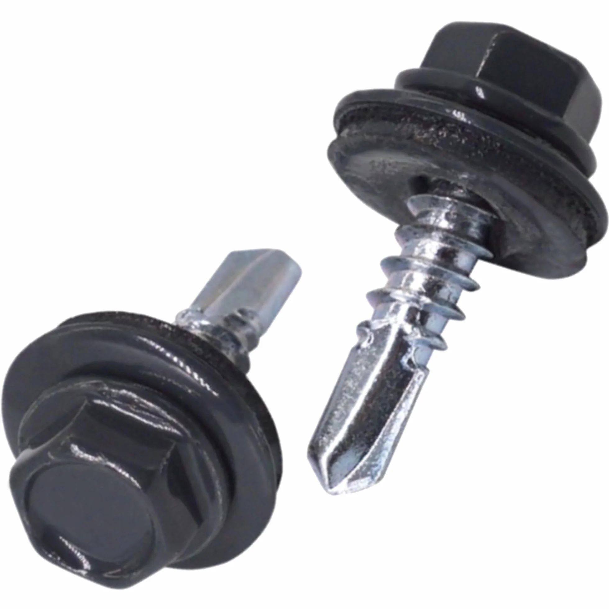 SKIR'CO (25 szt.) Wkręty dekarskie, łeb sześciokątny, wkręty samowiercące malowane 4,8 x 19 mm z podkładkami EPDM (szary antracytowy RAL 7016)