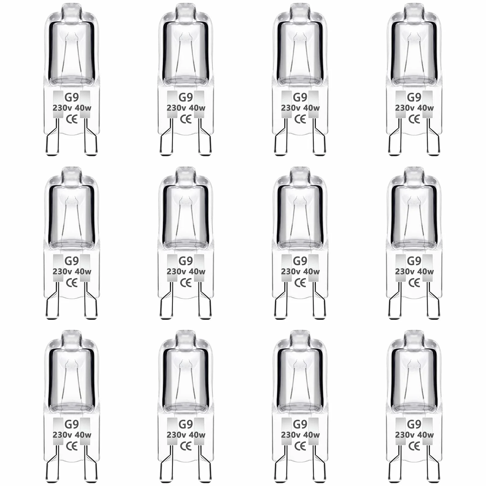 Caldarax Zestaw 12 żarówek halogenowych G9 40W 230V ściemniania 2700K 480lm do piekarnika
