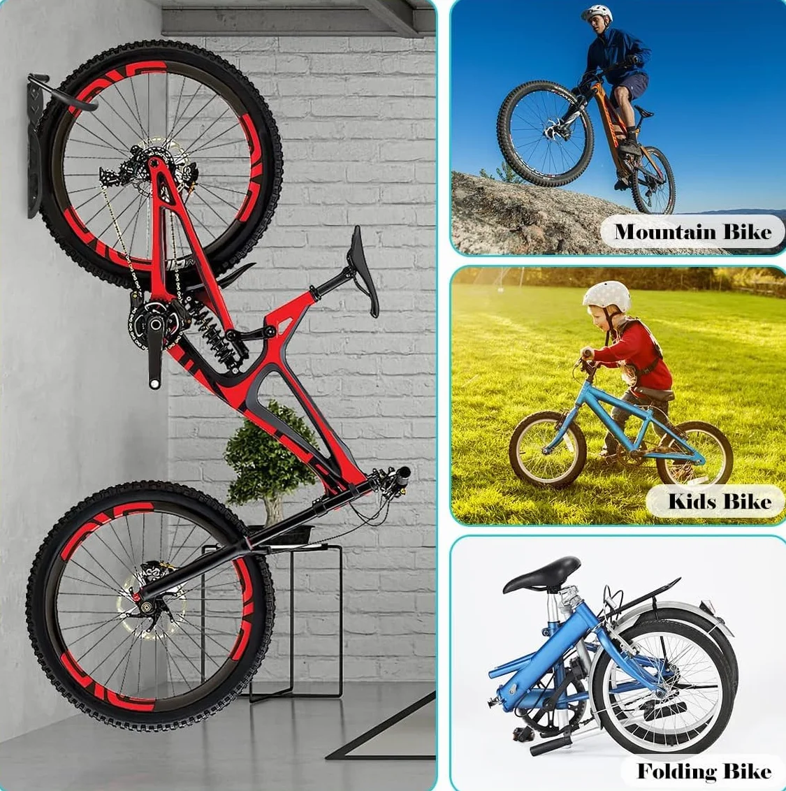 Haczyki ścienne do roweru zestaw 2 sztuk wytrzymałe