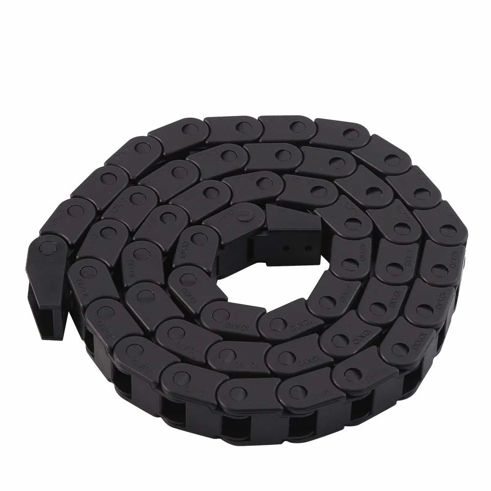 Łańcuch kablowy R28, czarny nylon łańcuch treningowy R28, 10 x 10 mm lina Drag Chain Transporter do drukarki 3D, maszyna do routera CNC, długość 100 cm