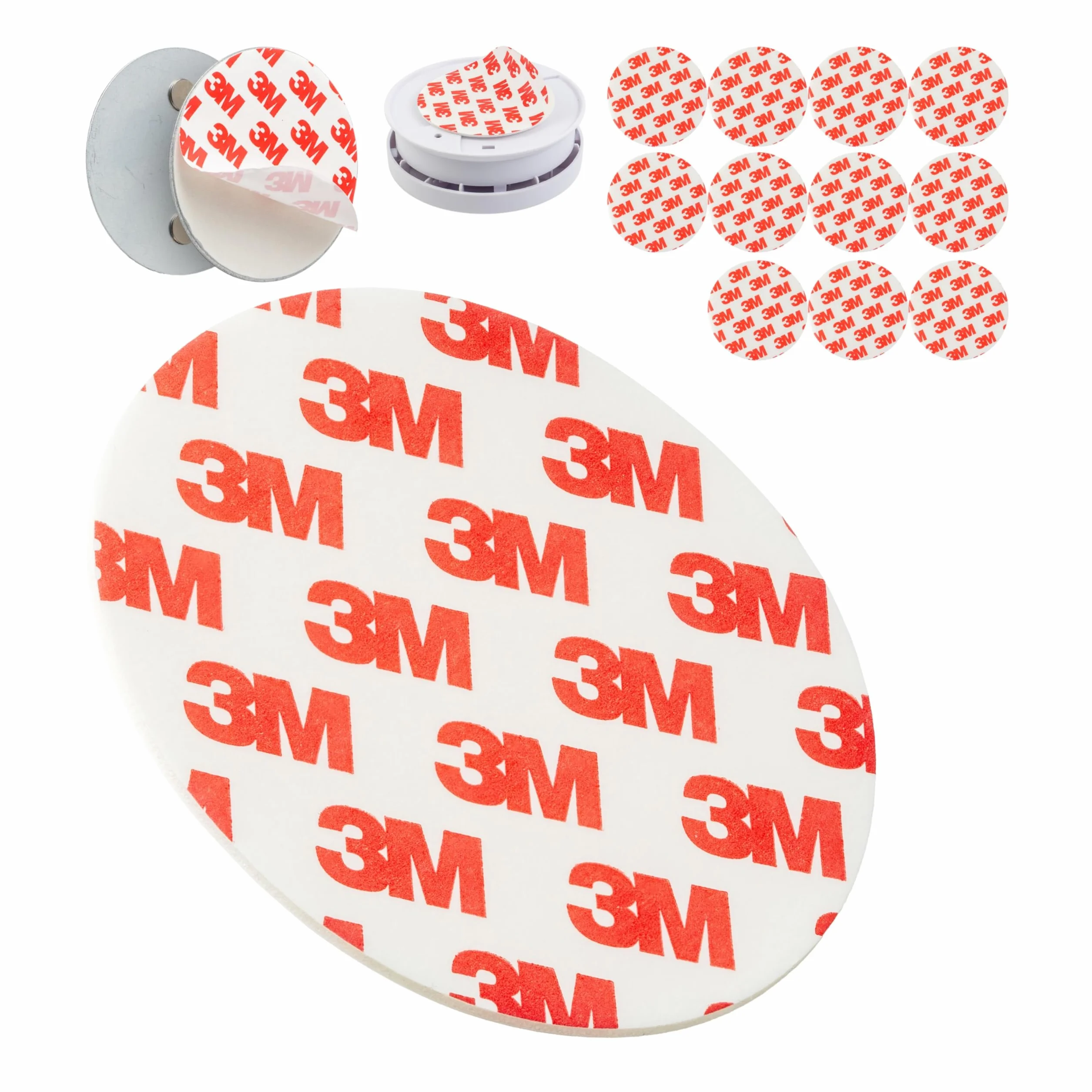 12 sztuk, Ø 68 mm średnicy, naklejki naprawcze na uchwyt magnetyczny, uchwyt magnetyczny, czujnik dymu, 12 sztuk