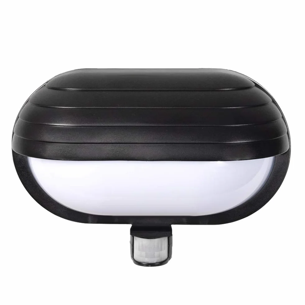 Maclean MCE33 PIR plafon ścienny z czujnikiem ruchu 60 W 180° czujnik ruchu uchwyt lampy E27 lampa ścienna czarna