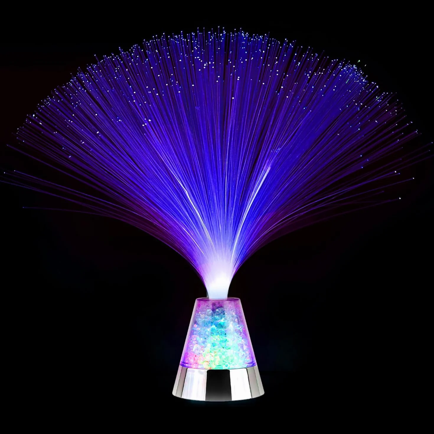 The Glowhouse Lampa światłowodowa z kryształami lodu – 13,5 cala, marka Premium (zmieniająca kolor) – Baterie w zestawie