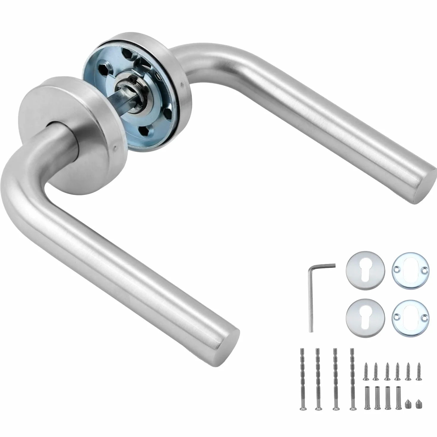 QWORK Zestaw klamek ze stali nierdzewnej 35-62 mm rozstaw śrub 45 mm