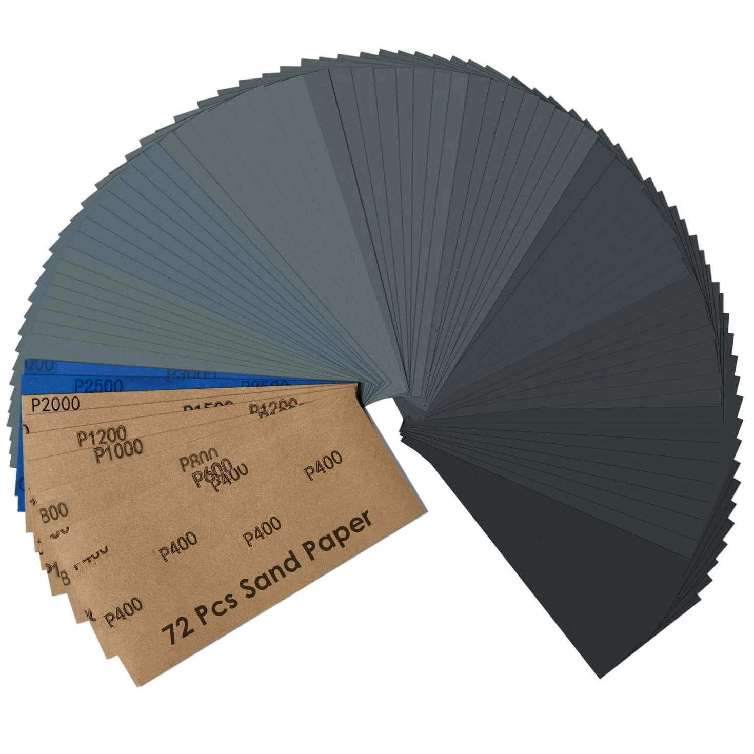 Zestaw papieru ściernego na mokro i sucho 23x9 cm ziarnistość 400-3000 do samochodu metalu drewna