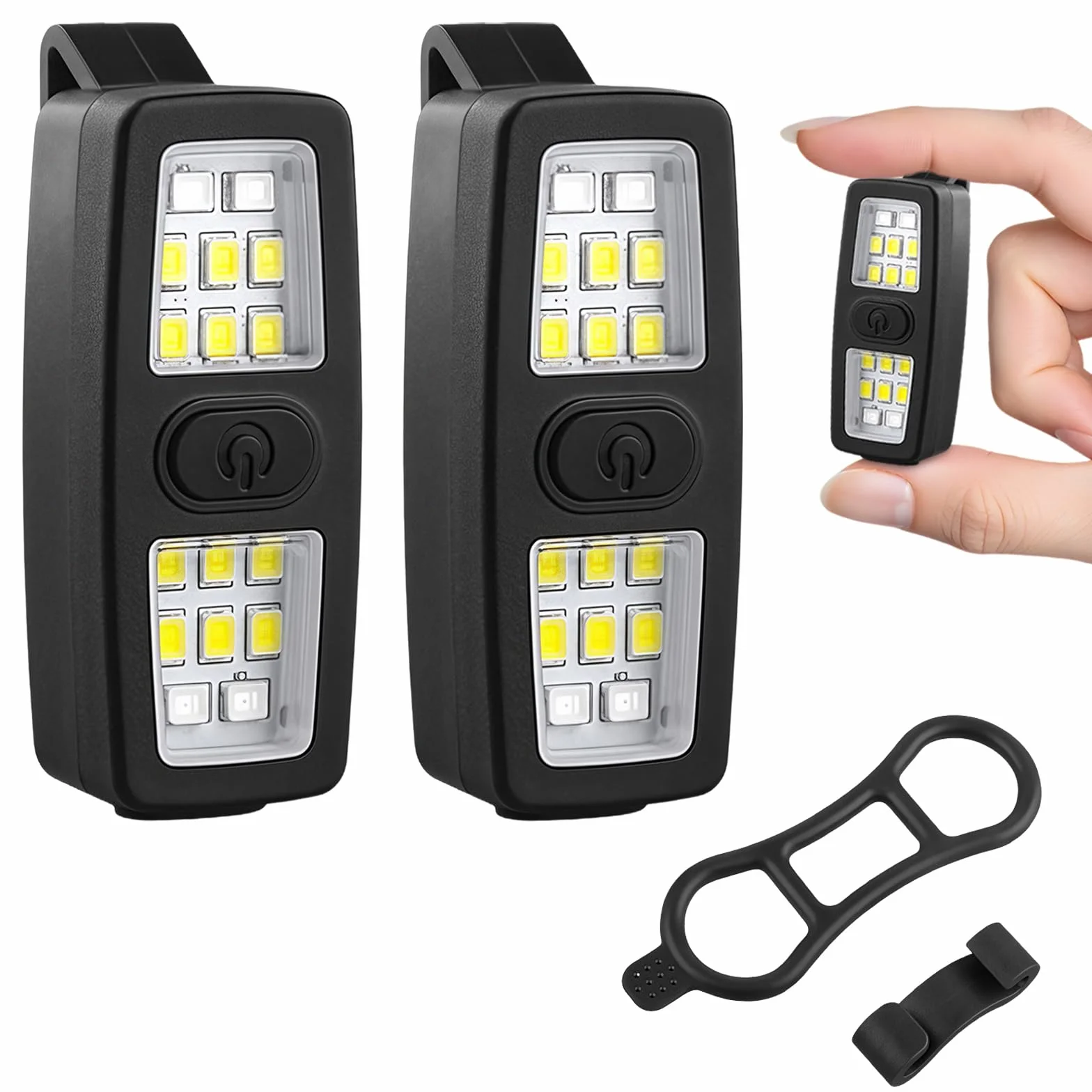 flintronic Klips latarka do biegania, z klipsem, odblaskowa lampa do biegania LED, ładowana przez USB, 7 trybów oświetlenia, do biegania nocnego, biegaczy, joggerów, kempingu