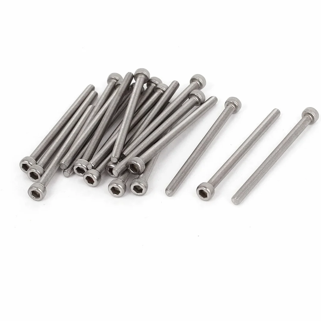 sourcingmap® M3 x 45 mm śruby skokowe 0,5 mm nasadka z łbem sześciokątnym śruby z łbem sześciokątnym 20 szt.